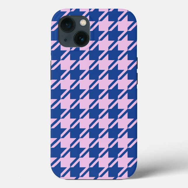 Houndstooth Rosa+Blue Mönster (Baksida)
