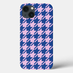 Houndstooth Rosa+Blue Mönster