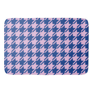 Houndstooth Rosa+Blue Mönster Badrumsmatta
