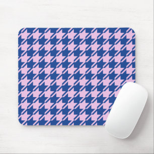 Houndstooth Rosa+Blue Mönster Musmatta