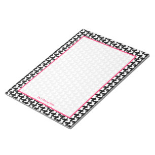 Houndstooth & rosapersonliganteckningsblock anteckningsblock