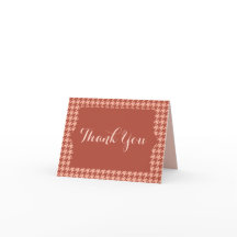 Houndstooth Rustic Orange Tack Notecard