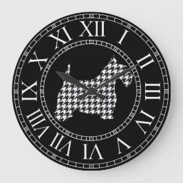 Houndstooth Scottiehund Stor Klocka