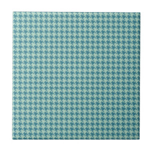 Houndstooth Seafoam och Teal Kakelplatta