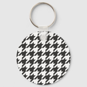 Houndstooth seamless grå färg, svartvitt mönste nyckelring