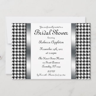 Houndstooth & Silver Design Möhippa Inbjudan