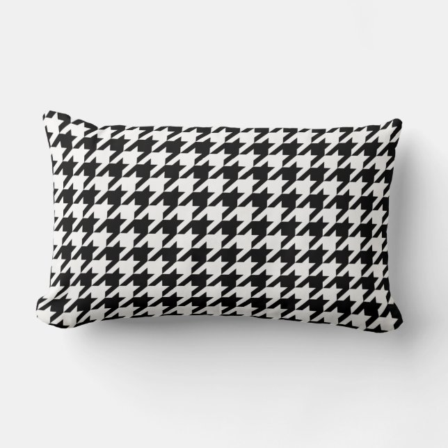 Houndstooth - skräddarsy bakgrundsfärg lumbarkudde (Framsida)