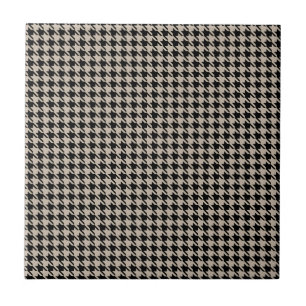Houndstooth solbränna och svart kakelplatta