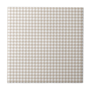 Houndstooth solbränna och vit kakelplatta