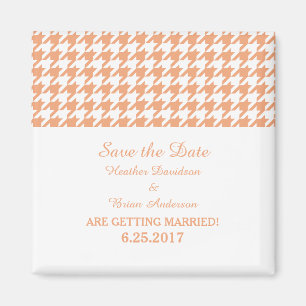 Houndstooth Spara datum magneter, Orange Magnet