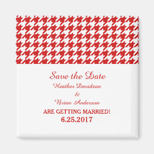 Houndstooth Spara datum magneter, Red Magnet