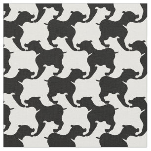 Houndstooth Stil Tesselation Black Hund Fabric Tyg