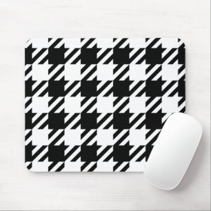 Houndstooth svart och vitt musmatta