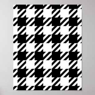 Houndstooth svart och vitt poster