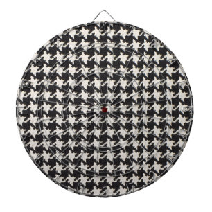 Houndstooth Svart & Vitt Mönster Darttavla