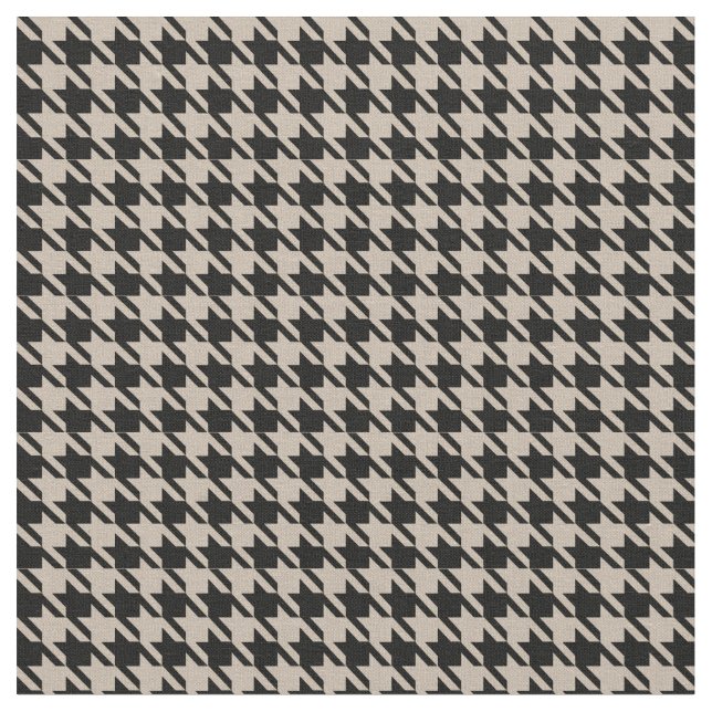 Houndstooth Tan and Black Tyg (Närbild)
