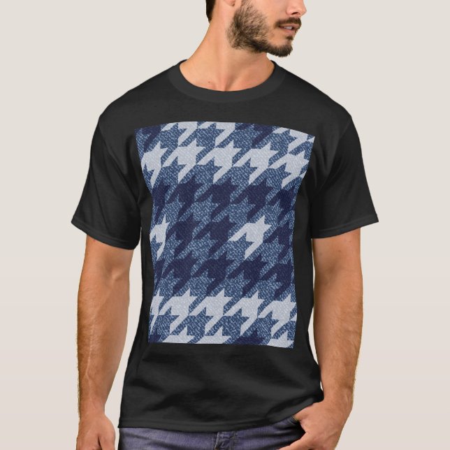 Houndstooth Tartan Jeans Background Design T Shirt (Framsida)