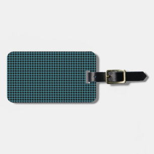 Houndstooth Teal and Black Bagagebricka