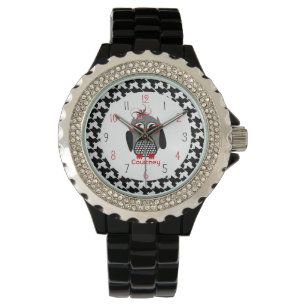 Houndstooth ugglaklocka armbandsur