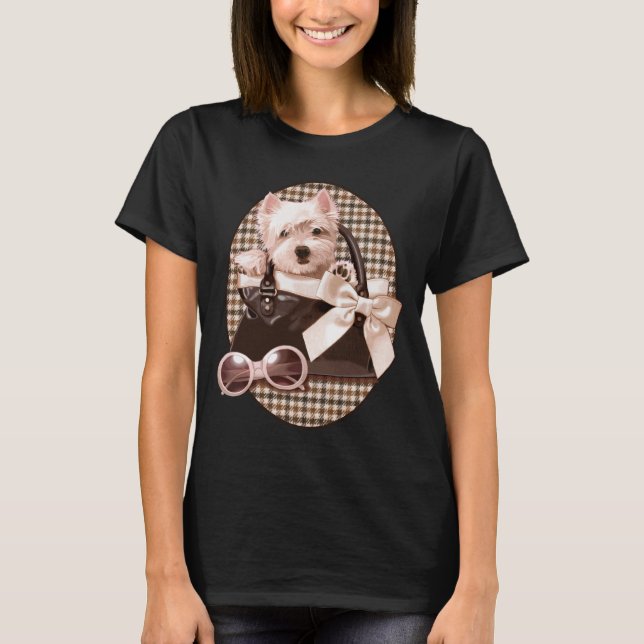 Houndstooth Westie puppy Tee (Framsida)