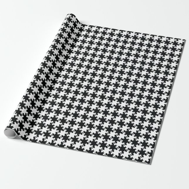 Houndstooth Wrapping Papper Presentpapper (Utrullad)
