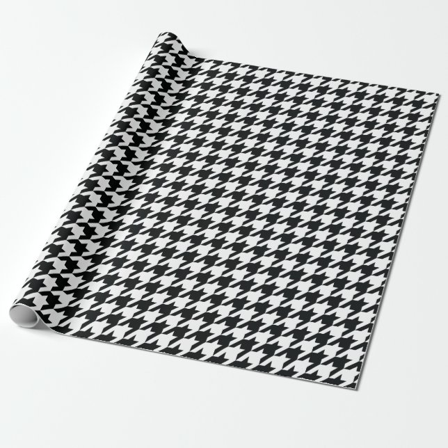 Houndstooth Wrapping Papper Presentpapper (Utrullad)