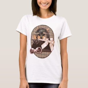 Houndstooth Yorkie valp T Shirt