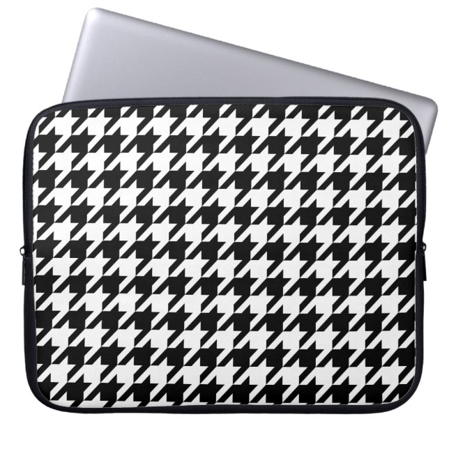 houndstoothkontrollmönster laptop sleeve (Framsidan)