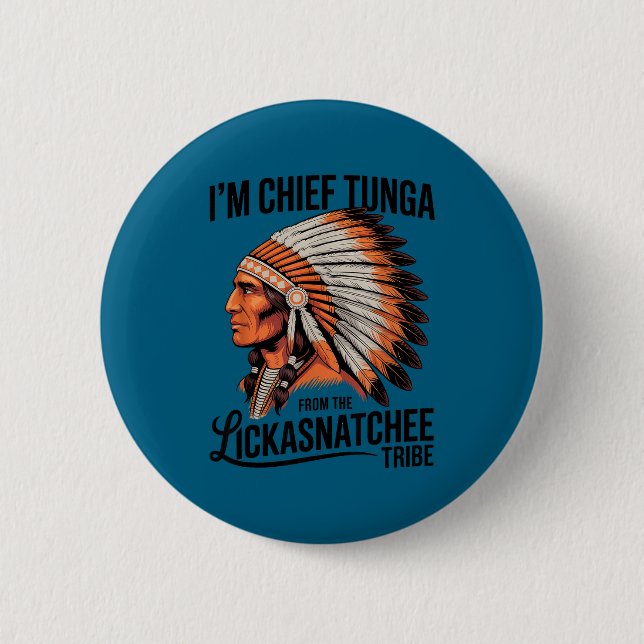 Höuptling tunga från lickasnatchee-stammen smutsig knapp (Framsida)