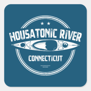 Housatonic River Connecticut Kayaking Fyrkantigt Klistermärke