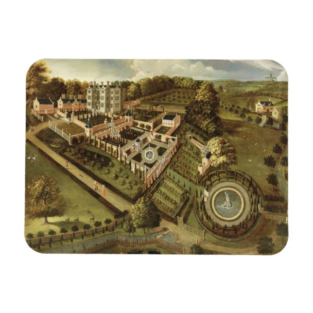 House and Garden of Llanerch Hall, Denbighshir Magnet (Horisontell)