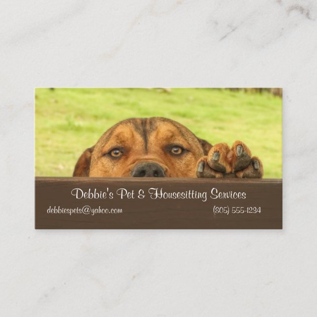 House and Pet Sitta Business with Cute Hund Visitkort (Framsida)