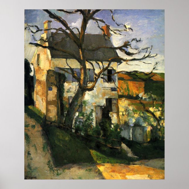 House and Träd - Paul Cezanne - c1873 Poster (Framsidan)