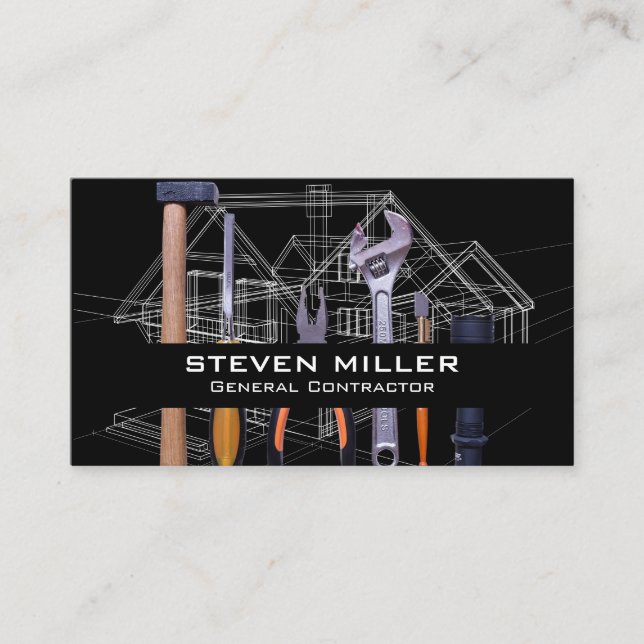 House Blueprint | Arkitekt | Construction Verktyg Visitkort (Framsida)