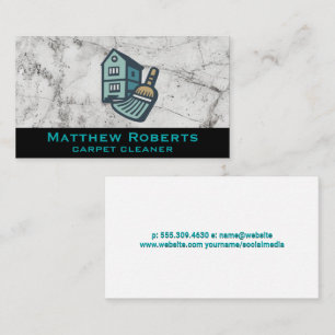 House Broom Logotyp Vit marmor Visitkort