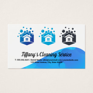 House Bubbles-Logotyp Blåvåg Visitkort