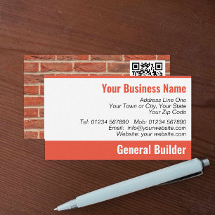 House Builder Bricks Mönster med QR-kod Visitkort