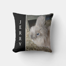 House Bunny Black Anpassningsbar Photo and Namn Th Kudde