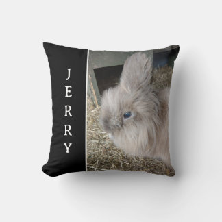 House Bunny Black Anpassningsbar Photo and Namn Th Kudde