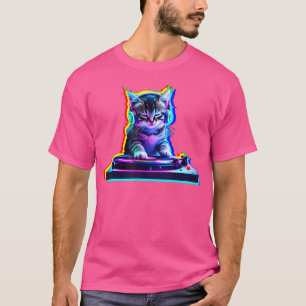 House Cat Music Dj Optisk Illusion Edm Dj Katt Kit T Shirt