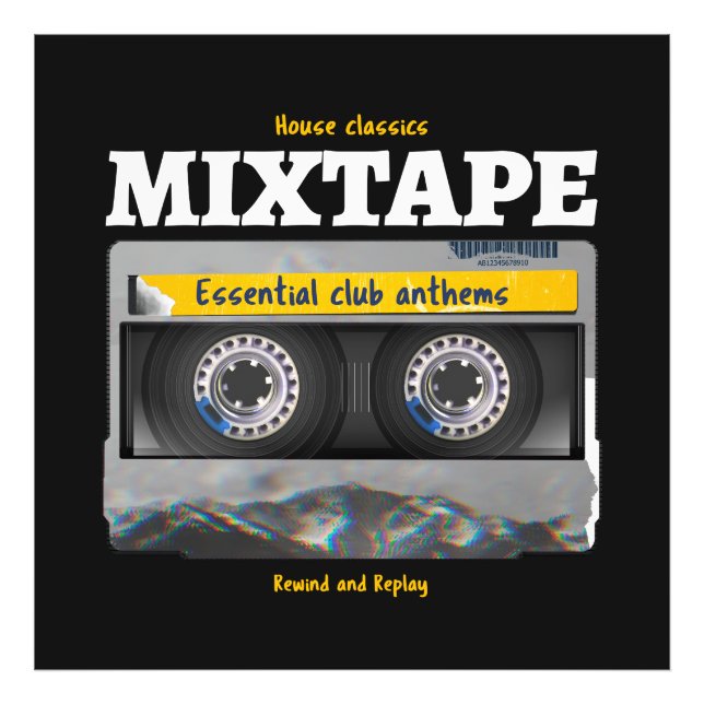 House Classics Mixtape Klubb Anthems Fototryck (Framsidan)