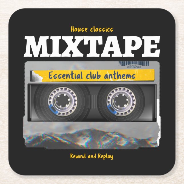 House Classics Mixtape Klubb Anthems Underlägg Papper Kvadrat (Framsidan)