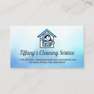 House Cleaner Logotyp Maid Visitkort