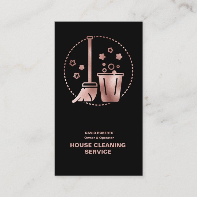 House Cleaner Ro Guld Städning Service Visitkort (Framsida)
