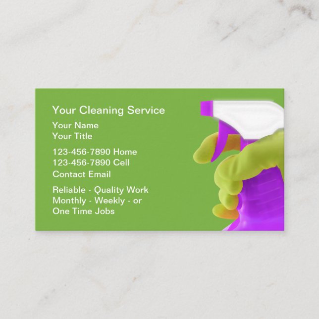 House Cleaning Bold Simple Business Cards Visitkort (Framsida)