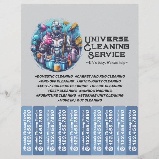 House cleaning Maid Service Flyer Tear Off Strips (Framsidan)