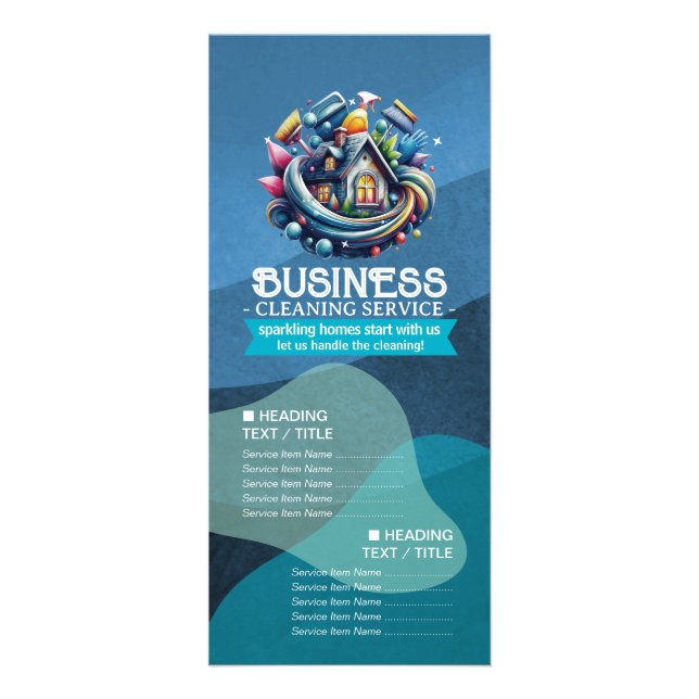 House Cleaning Maid Service Housekeeping Price Reklamkort (Framsidan)