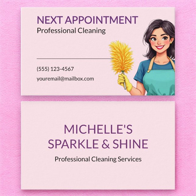 House Cleaning Service Business Appointment Card Tidsbeställning Kort (Skapare uppladdad)