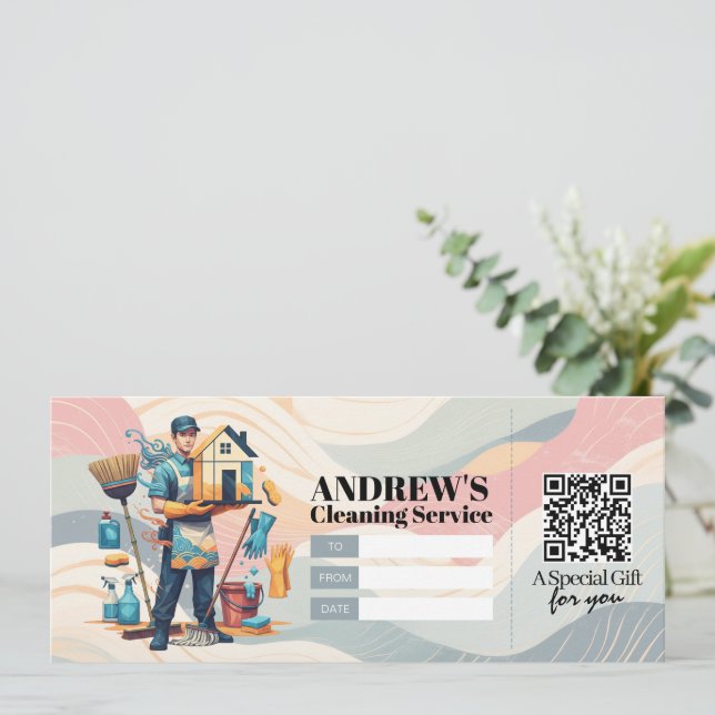 House Cleaning Services Gift Certificate Voucher Inbjudningar (Stående Fram)