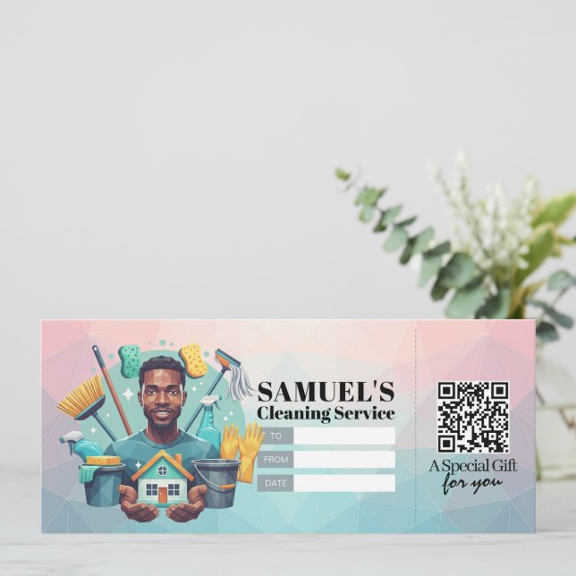 House Cleaning Services Gift Certificate Voucher Inbjudningar (Stående Fram)